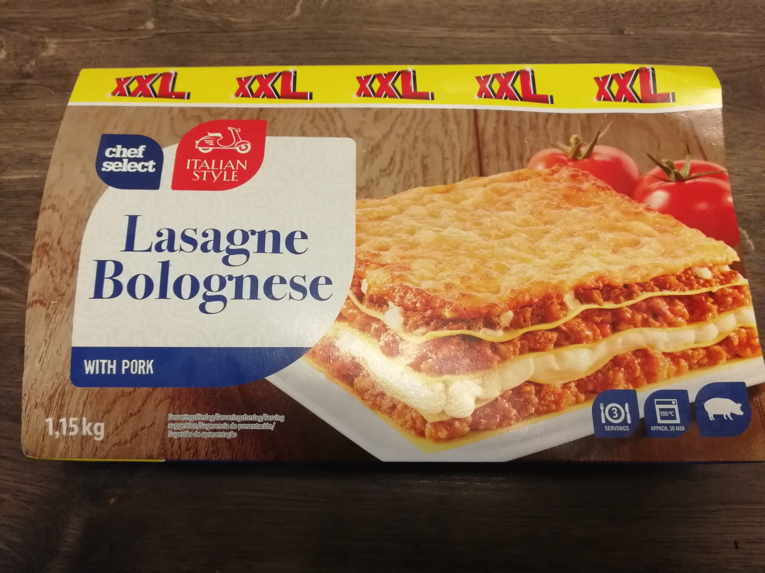 Lasagne Bolognese fra Lidl - Chef Select - Færdigretten